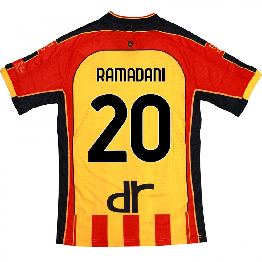 Heren Ylber Ramadani #20 Geel Rood Thuisshirt Thuistenue 2024/25 T-Shirt België