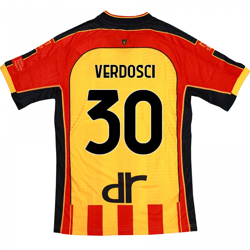 Heren Simone Verdosci #30 Geel Rood Thuisshirt Thuistenue 2024/25 T-Shirt België