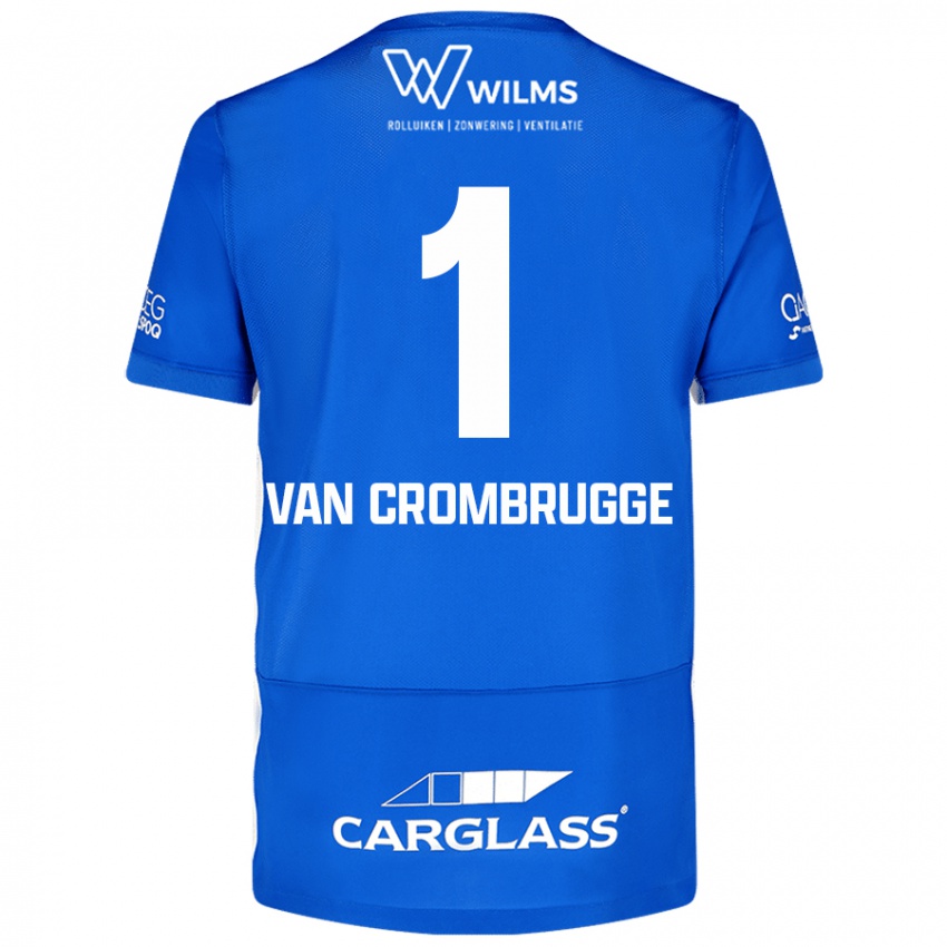 Homme Maillot Hendrik Van Crombrugge #1 Bleu Tenues Domicile 2024/25 T-Shirt Belgique