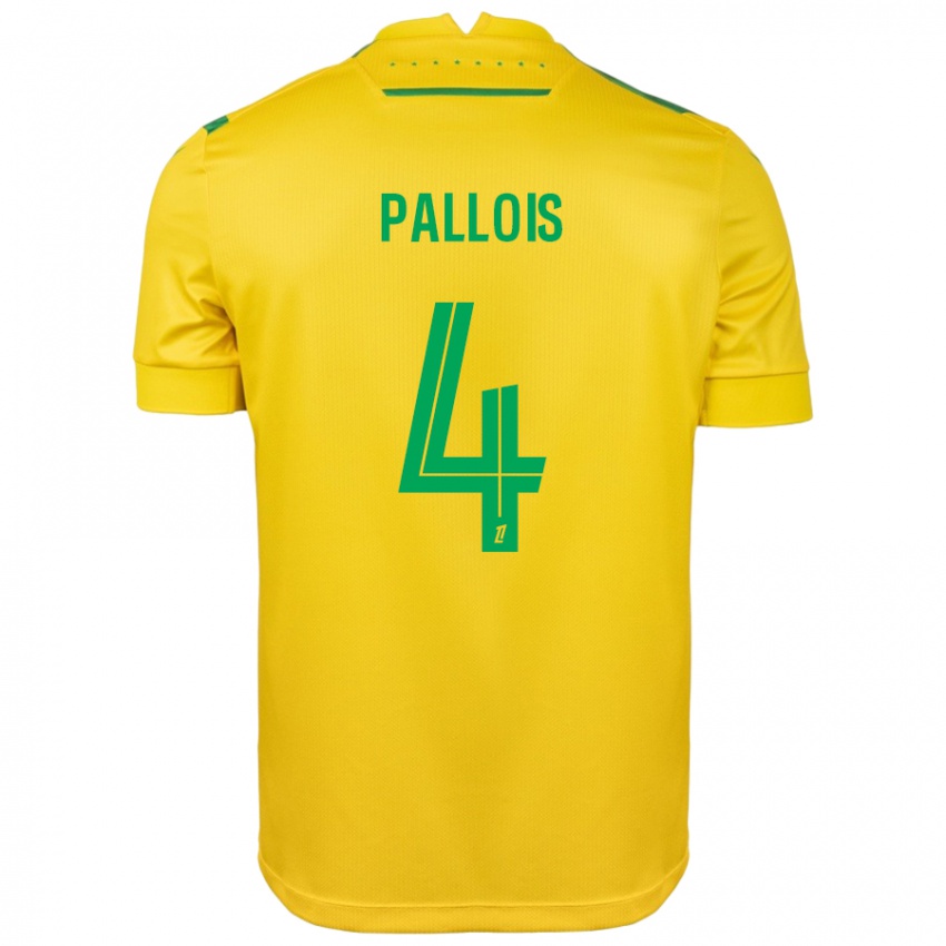 Heren Nicolas Pallois #4 Geel Groen Thuisshirt Thuistenue 2024/25 T-Shirt België