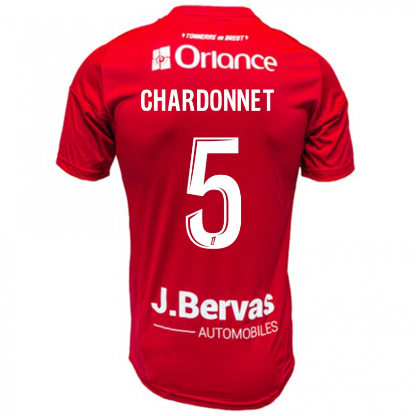 Heren Brendan Chardonnet #5 Rood Wit Thuisshirt Thuistenue 2024/25 T-Shirt België