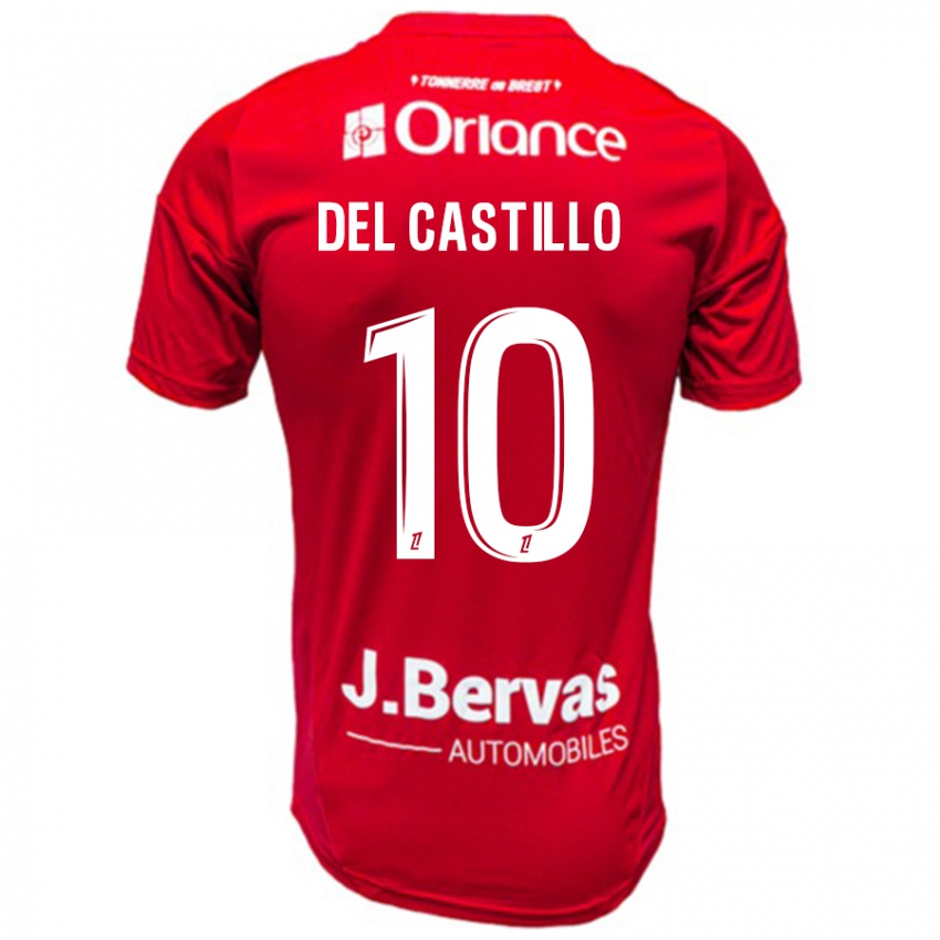 Heren Romain Del Castillo #10 Rood Wit Thuisshirt Thuistenue 2024/25 T-Shirt België