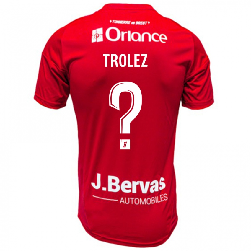 Heren Loann Trolez #0 Rood Wit Thuisshirt Thuistenue 2024/25 T-Shirt België