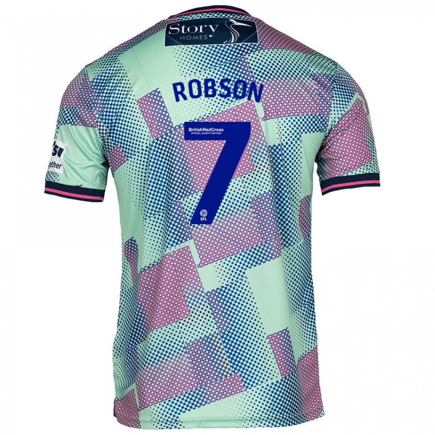 Homme Maillot Ethan Robson #7 Vert Tenues Extérieur 2024/25 T-Shirt Belgique