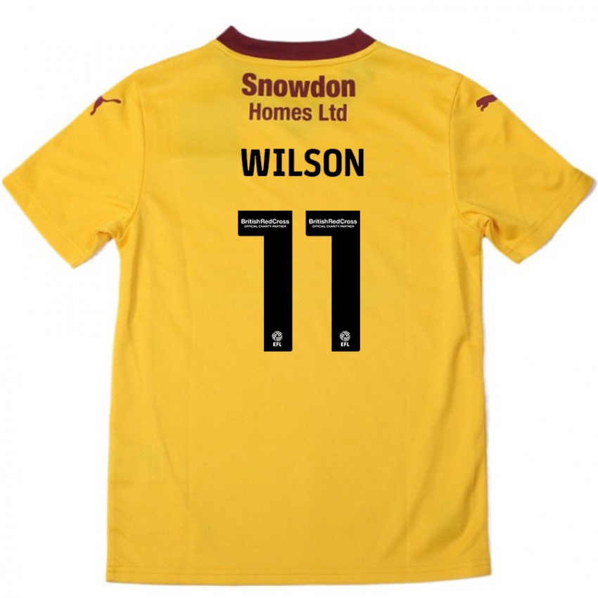 Heren James Wilson #11 Oranje Bordeauxrood Uitshirt Uittenue 2024/25 T-Shirt België