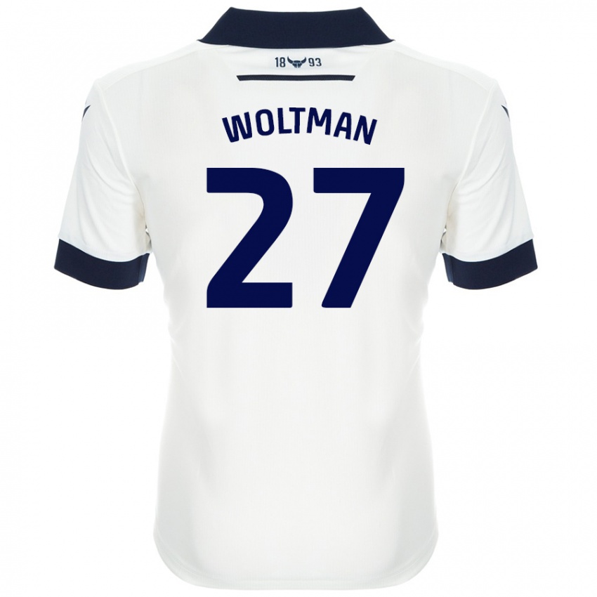 Heren Max Woltman #27 Wit Marineblauw Uitshirt Uittenue 2024/25 T-Shirt België