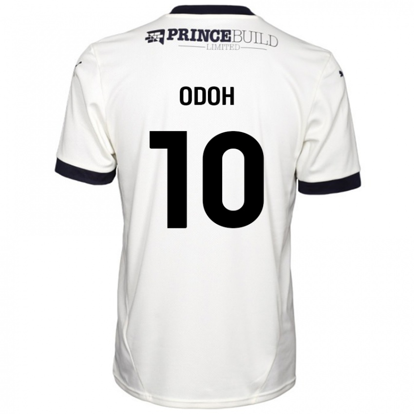 Homme Maillot Abraham Odoh #10 Blanc Cassé Noir Tenues Extérieur 2024/25 T-Shirt Belgique