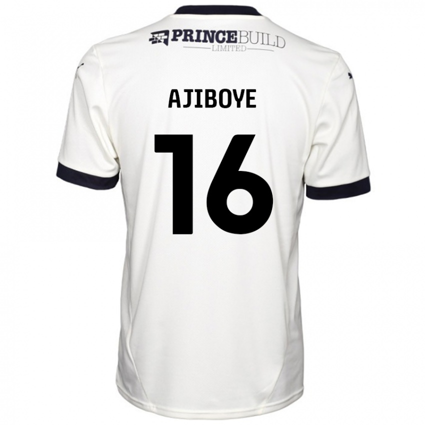 Homme Maillot David Ajiboye #16 Blanc Cassé Noir Tenues Extérieur 2024/25 T-Shirt Belgique