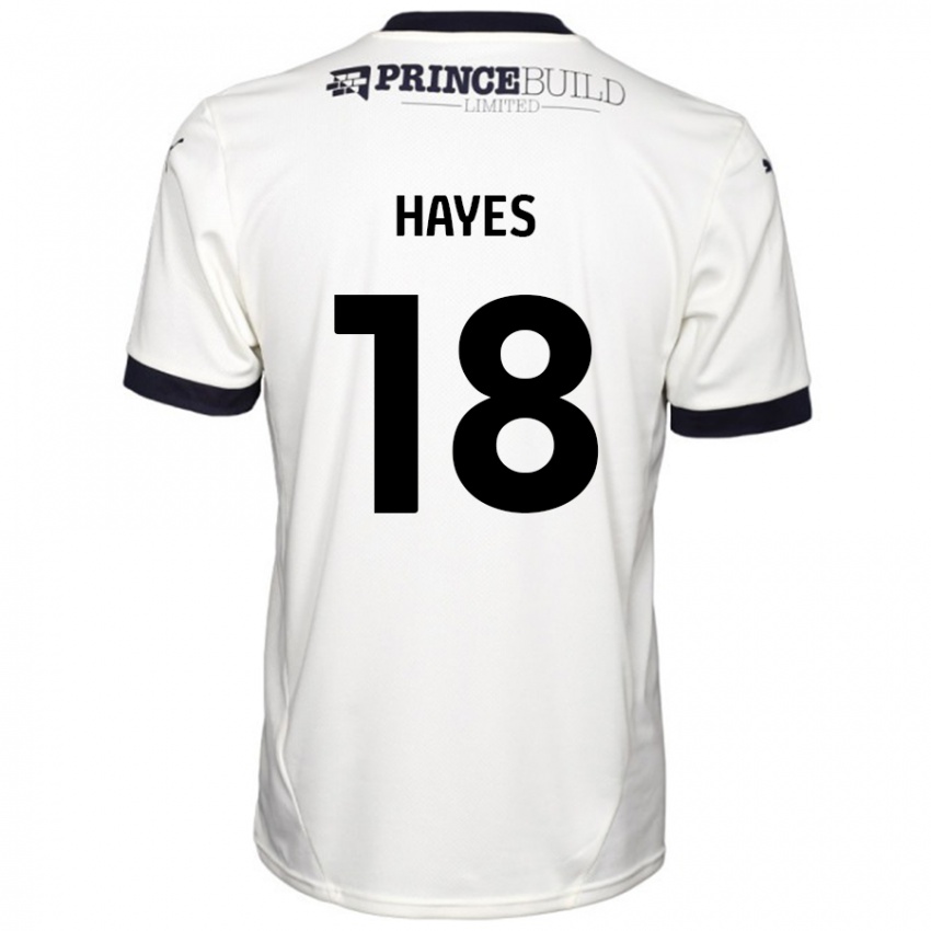 Homme Maillot Cian Hayes #18 Blanc Cassé Noir Tenues Extérieur 2024/25 T-Shirt Belgique