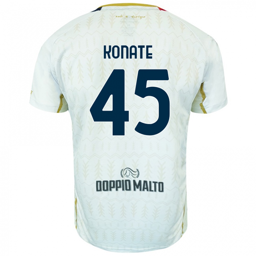 Homme Maillot Ismael Konate #45 Blanc Tenues Extérieur 2024/25 T-Shirt Belgique