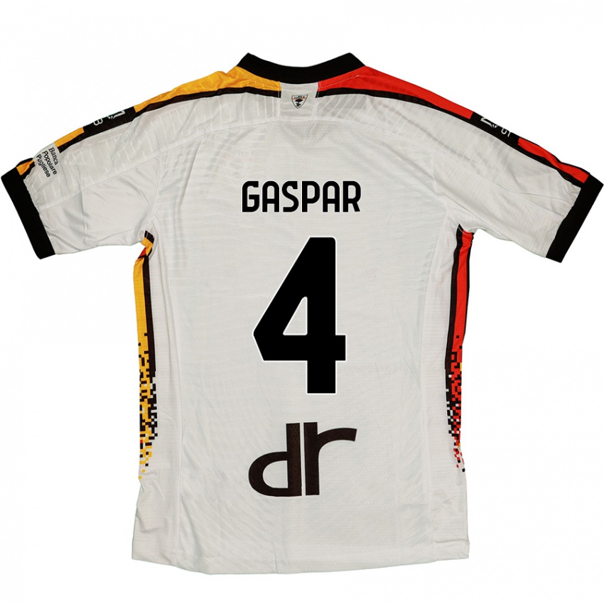 Heren Kialonda Gaspar #4 Wit Zwart Uitshirt Uittenue 2024/25 T-Shirt België