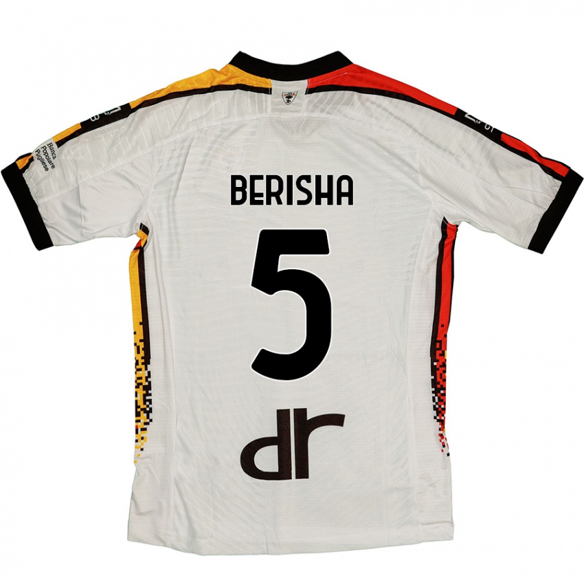 Heren Medon Berisha #5 Wit Zwart Uitshirt Uittenue 2024/25 T-Shirt België