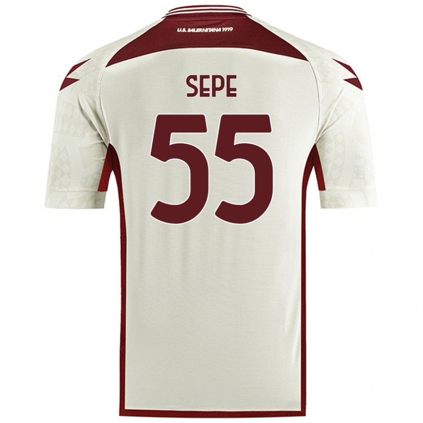 Homme Maillot Luigi Sepe #55 Couleur Crème Tenues Extérieur 2024/25 T-Shirt Belgique