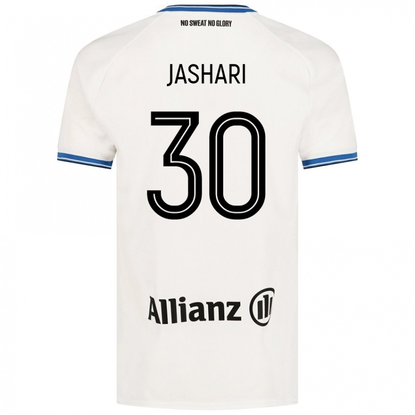 Homme Maillot Ardon Jashari #30 Blanc Tenues Extérieur 2024/25 T-Shirt Belgique