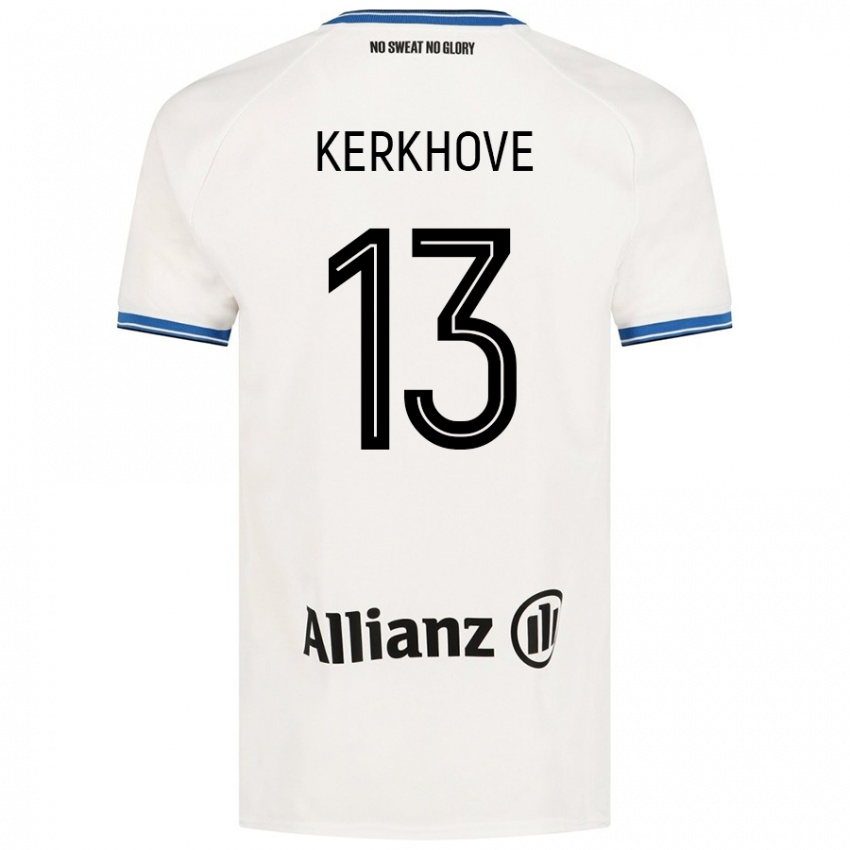 Homme Maillot Angel Kerkhove #13 Blanc Tenues Extérieur 2024/25 T-Shirt Belgique