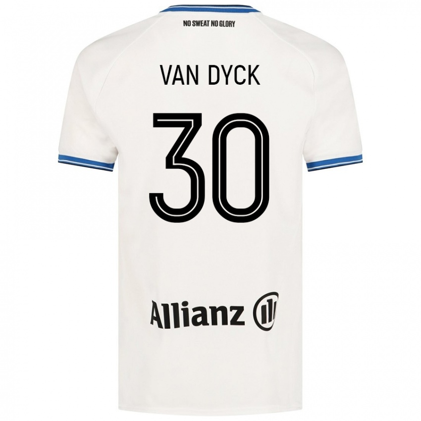 Homme Maillot Nell Van Dyck #30 Blanc Tenues Extérieur 2024/25 T-Shirt Belgique