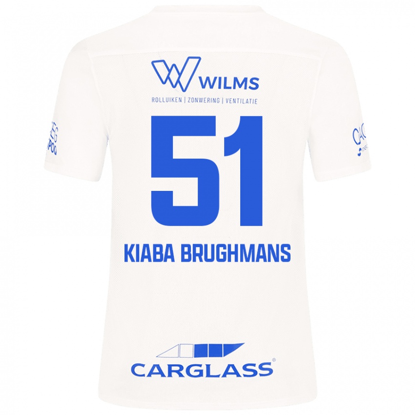 Homme Maillot Lucca Kiaba Brughmans #51 Blanc Tenues Extérieur 2024/25 T-Shirt Belgique