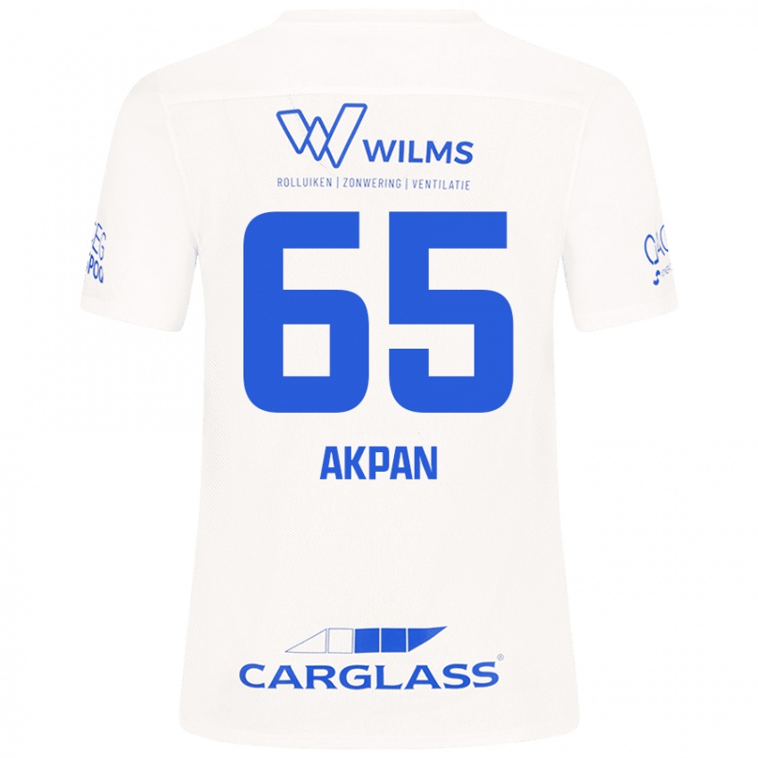 Homme Maillot Christian Akpan #65 Blanc Tenues Extérieur 2024/25 T-Shirt Belgique