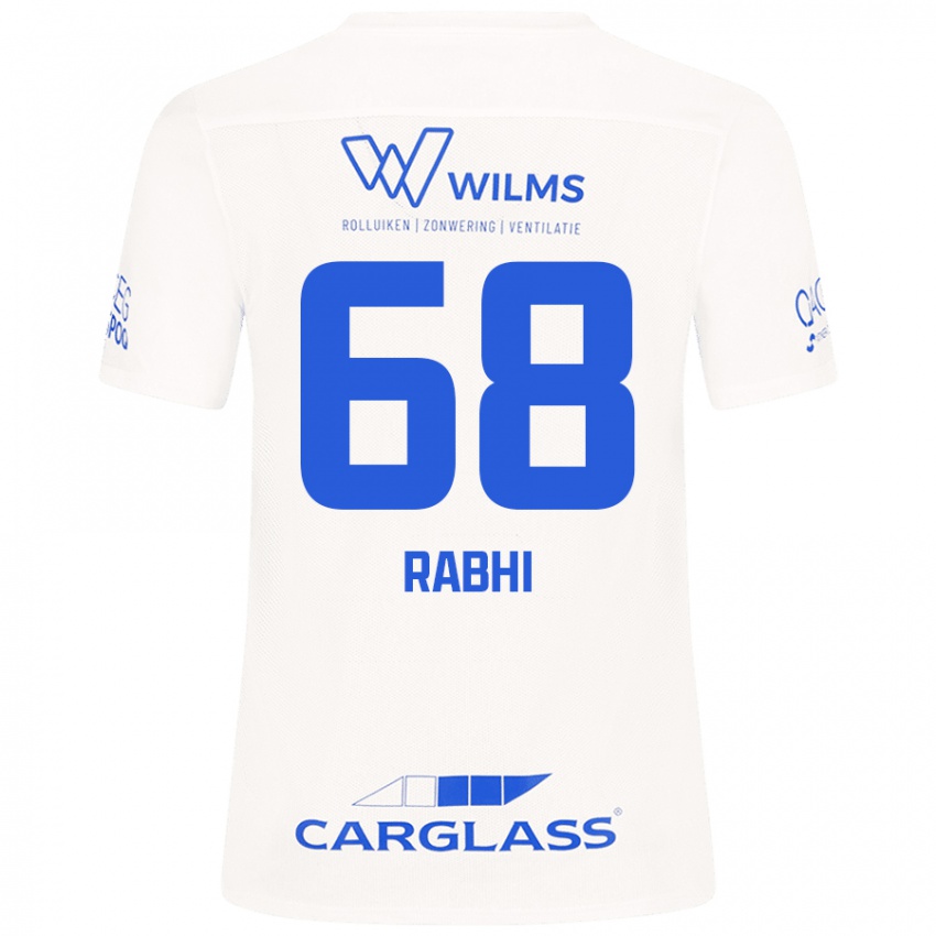 Homme Maillot Ayman Rabhi #68 Blanc Tenues Extérieur 2024/25 T-Shirt Belgique