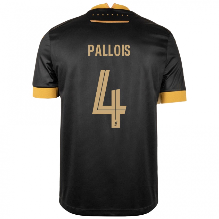 Heren Nicolas Pallois #4 Zwart Bruin Uitshirt Uittenue 2024/25 T-Shirt België