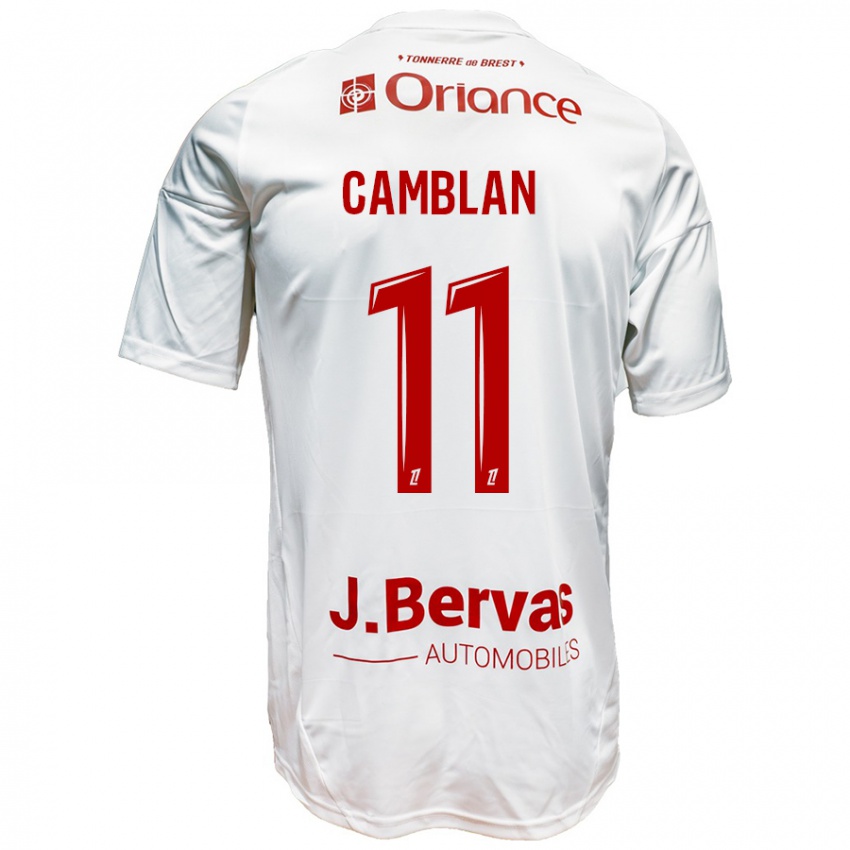 Heren Axel Camblan #11 Wit Rood Uitshirt Uittenue 2024/25 T-Shirt België