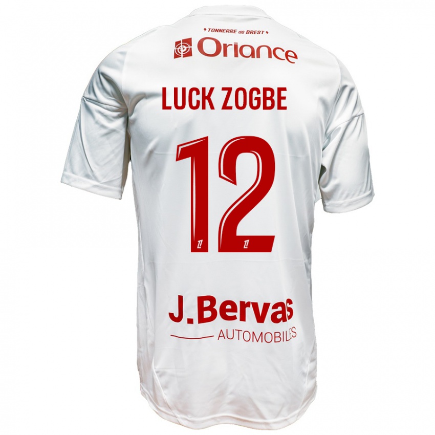 Heren Luck Zogbé #12 Wit Rood Uitshirt Uittenue 2024/25 T-Shirt België