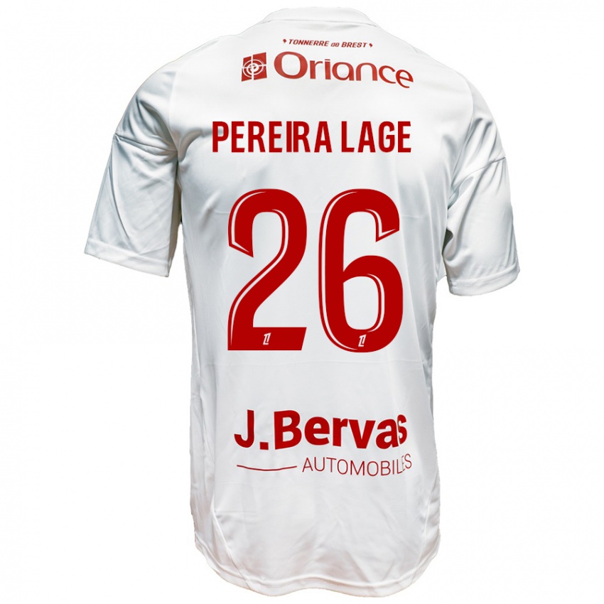 Heren Mathias Pereira Lage #26 Wit Rood Uitshirt Uittenue 2024/25 T-Shirt België