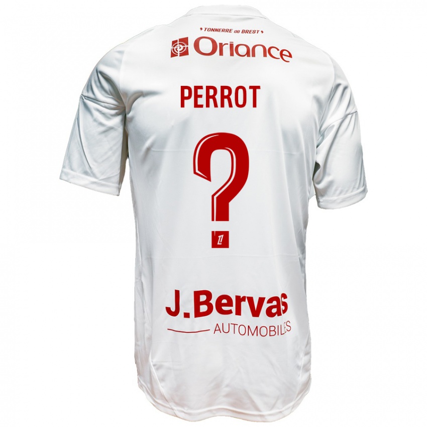 Heren Maël Perrot #0 Wit Rood Uitshirt Uittenue 2024/25 T-Shirt België