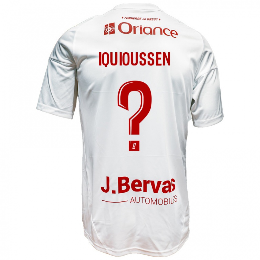 Heren Adam Iquioussen #0 Wit Rood Uitshirt Uittenue 2024/25 T-Shirt België