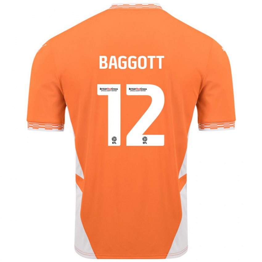 Dames Elkan Baggott #12 Oranje Wit Thuisshirt Thuistenue 2024/25 T-Shirt België