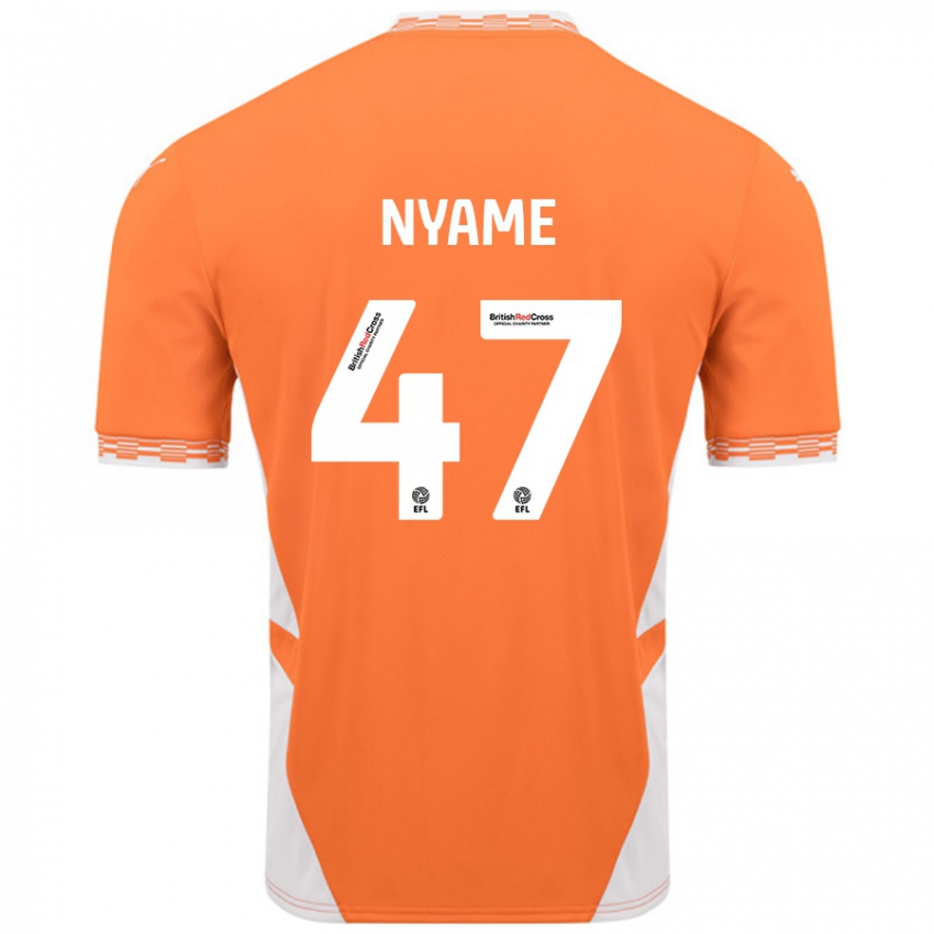 Dames Josh Nyame #47 Oranje Wit Thuisshirt Thuistenue 2024/25 T-Shirt België