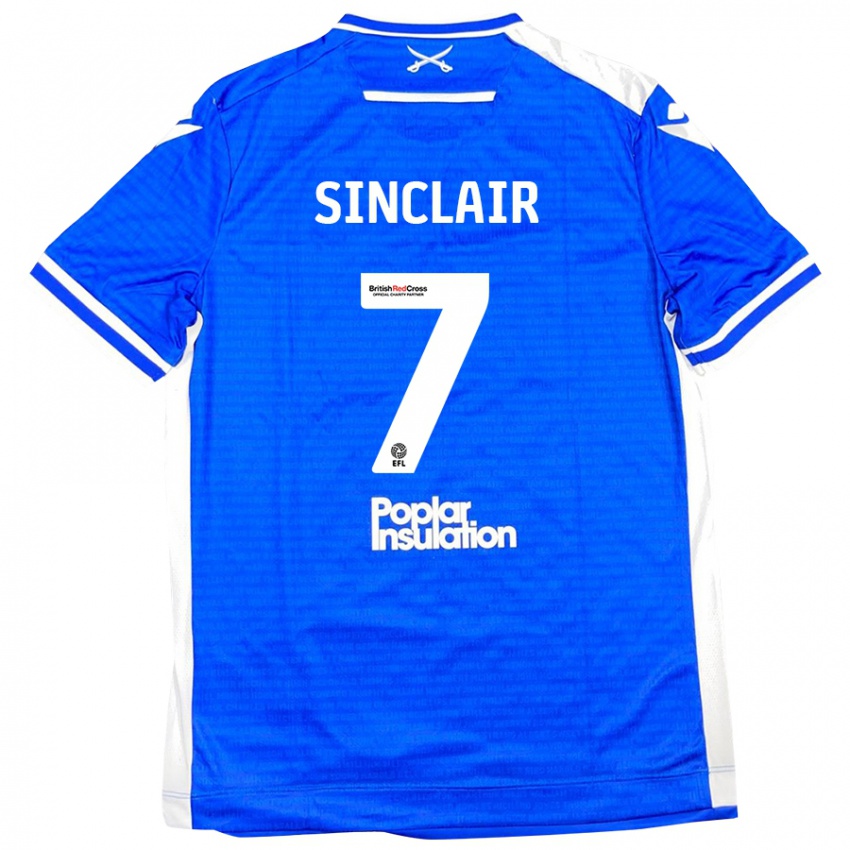 Femme Maillot Scott Sinclair #7 Bleu Blanc Tenues Domicile 2024/25 T-Shirt Belgique