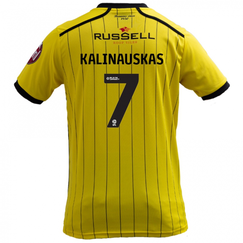 Femme Maillot Tomas Kalinauskas #7 Jaune Tenues Domicile 2024/25 T-Shirt Belgique