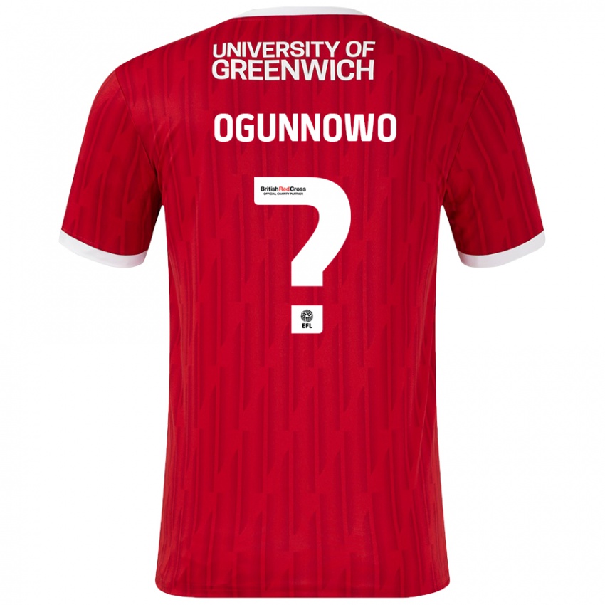 Dames Joshua Ogunnowo #0 Rood Wit Thuisshirt Thuistenue 2024/25 T-Shirt België