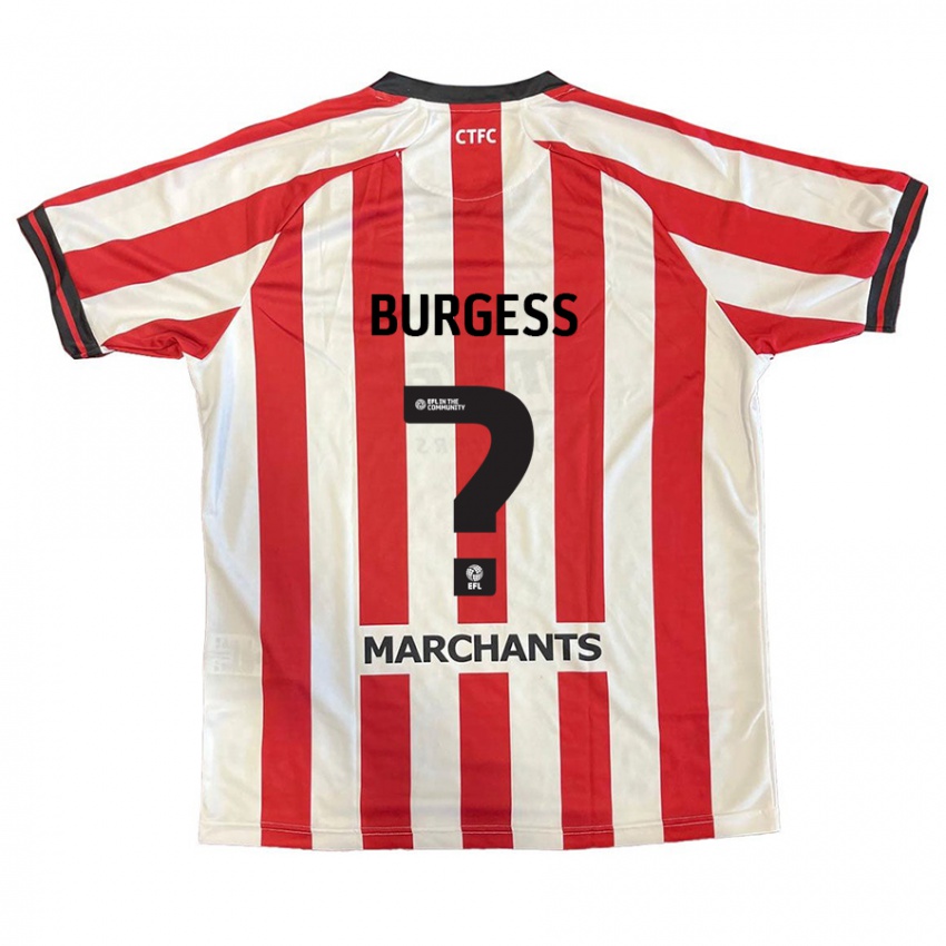 Dames Bradley Burgess #0 Rood Wit Thuisshirt Thuistenue 2024/25 T-Shirt België