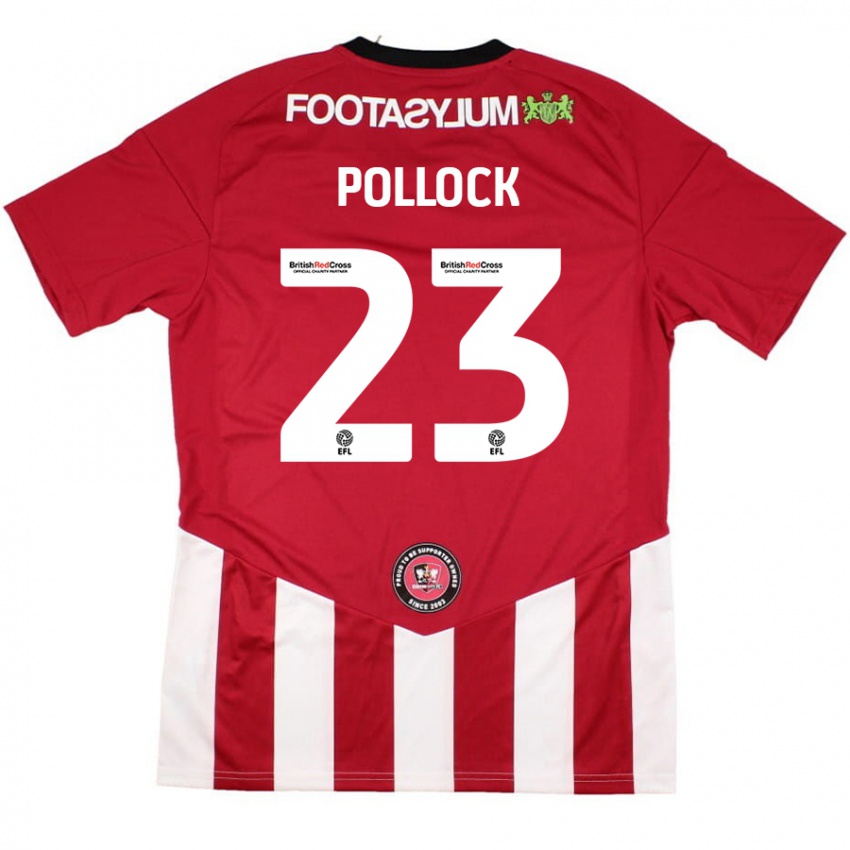 Femme Maillot Amber Pollock #23 Rouge Blanc Tenues Domicile 2024/25 T-Shirt Belgique