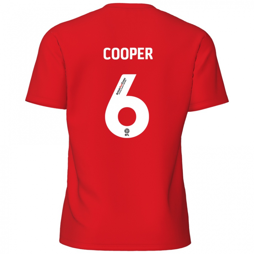 Femme Maillot Brandon Cooper #6 Rouge Tenues Domicile 2024/25 T-Shirt Belgique