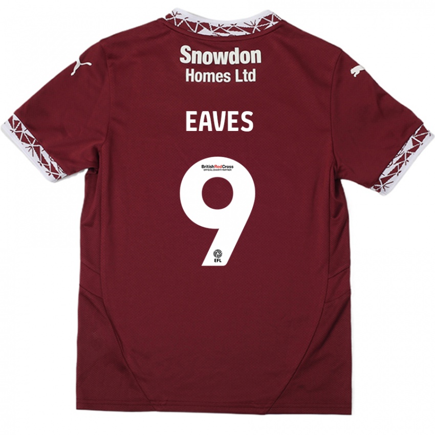 Dames Tom Eaves #9 Bordeauxrood Thuisshirt Thuistenue 2024/25 T-Shirt België