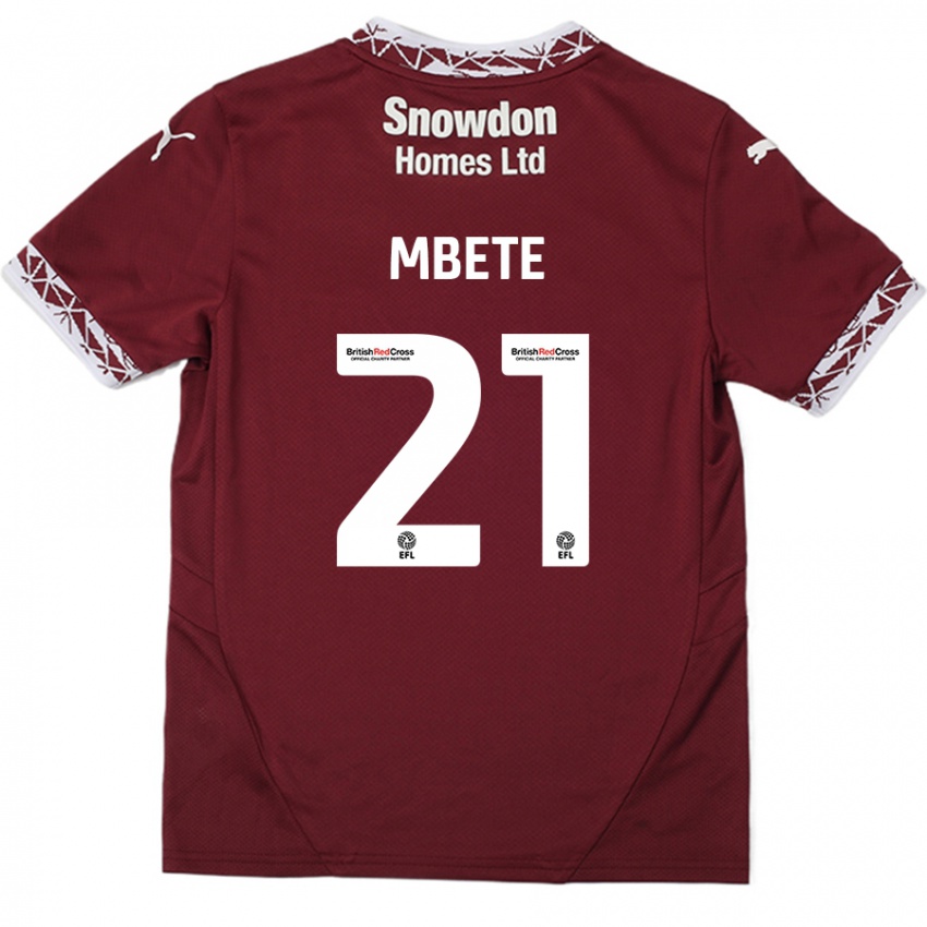 Dames Luke Mbete #21 Bordeauxrood Thuisshirt Thuistenue 2024/25 T-Shirt België