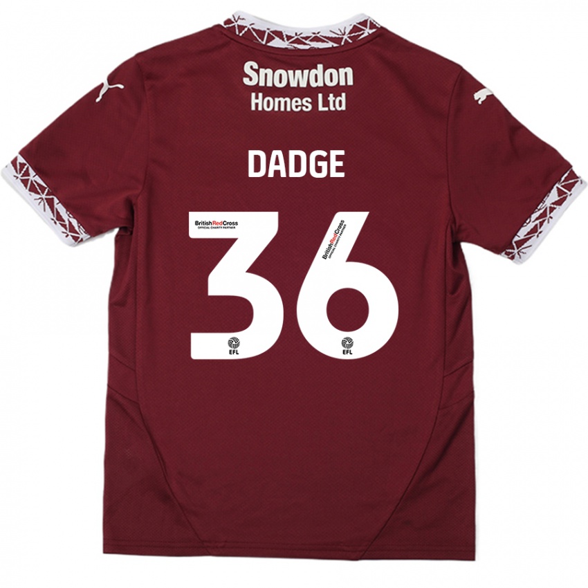 Femme Maillot James Dadge #36 Bordeaux Tenues Domicile 2024/25 T-Shirt Belgique