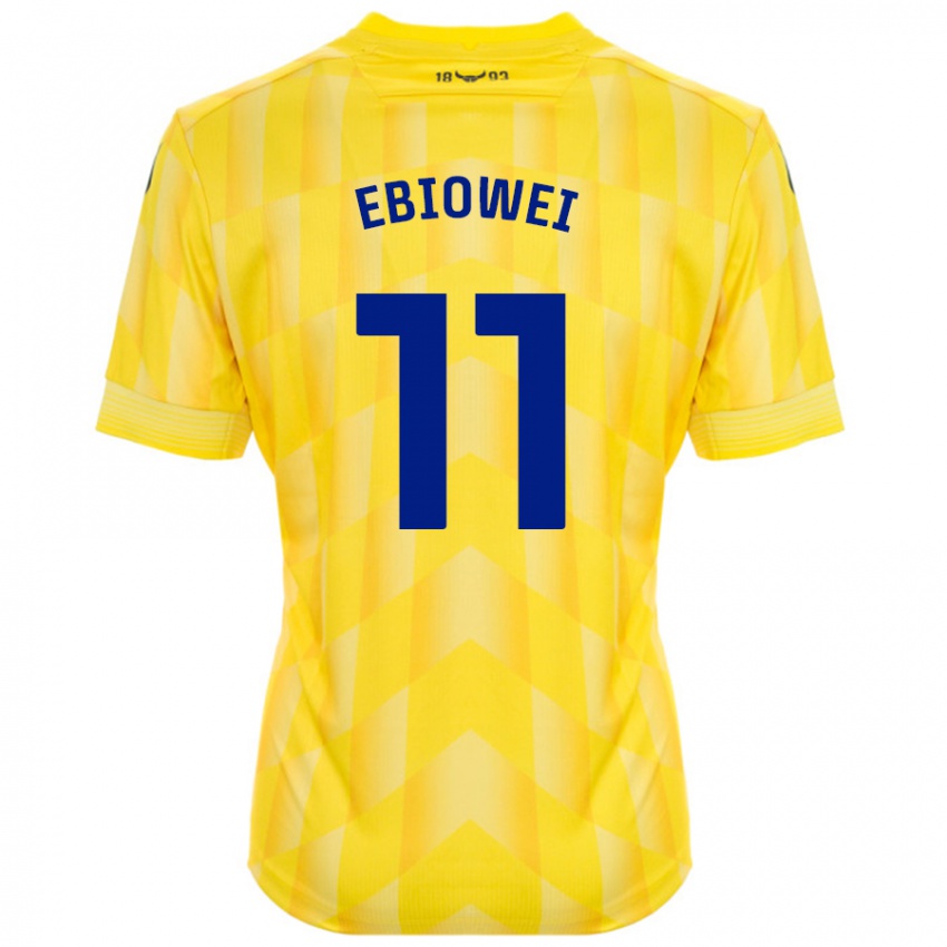 Femme Maillot Malcolm Ebiowei #11 Jaune Tenues Domicile 2024/25 T-Shirt Belgique