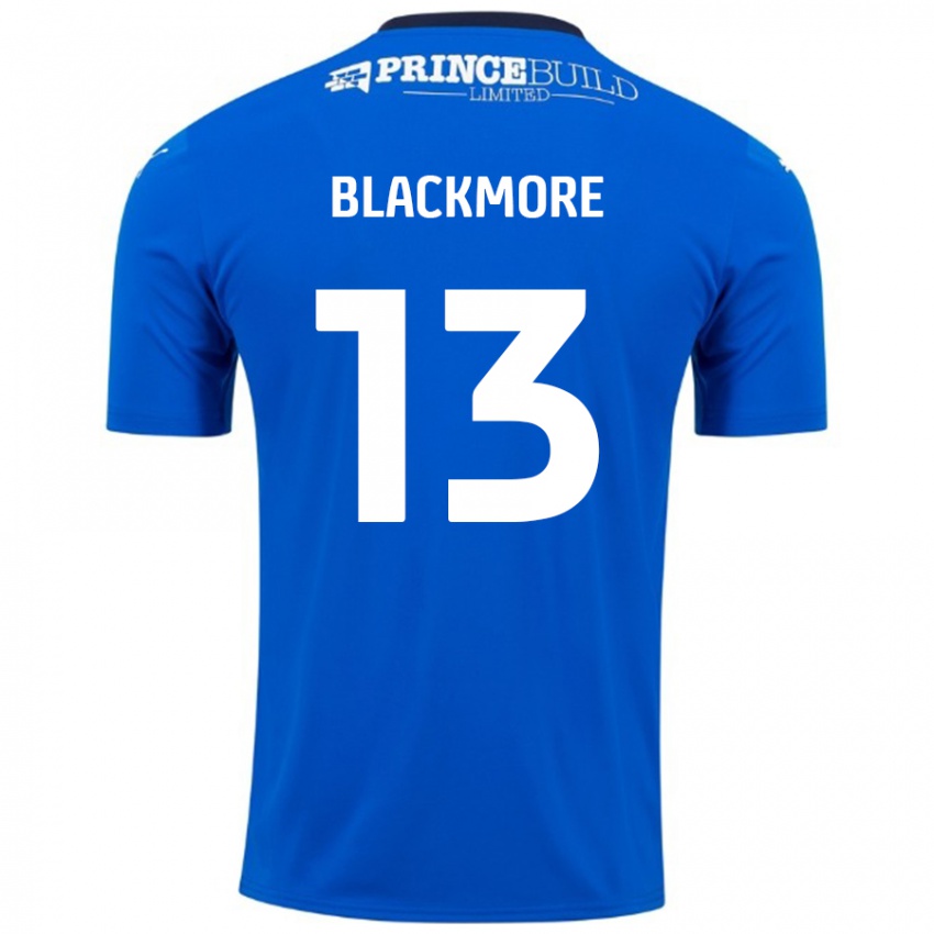 Femme Maillot Will Blackmore #13 Bleu Blanc Tenues Domicile 2024/25 T-Shirt Belgique