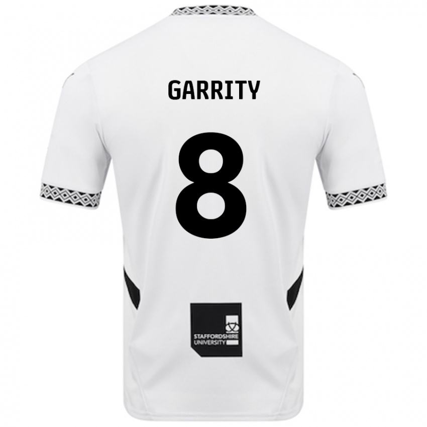 Femme Maillot Ben Garrity #8 Blanc Tenues Domicile 2024/25 T-Shirt Belgique