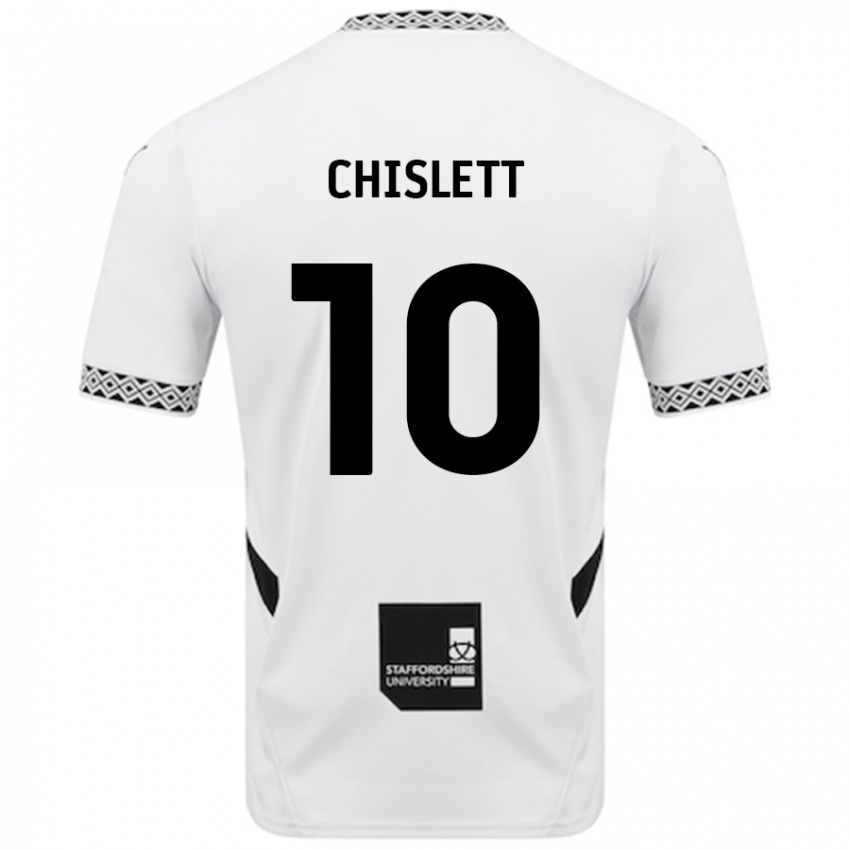 Femme Maillot Ethan Chislett #10 Blanc Tenues Domicile 2024/25 T-Shirt Belgique