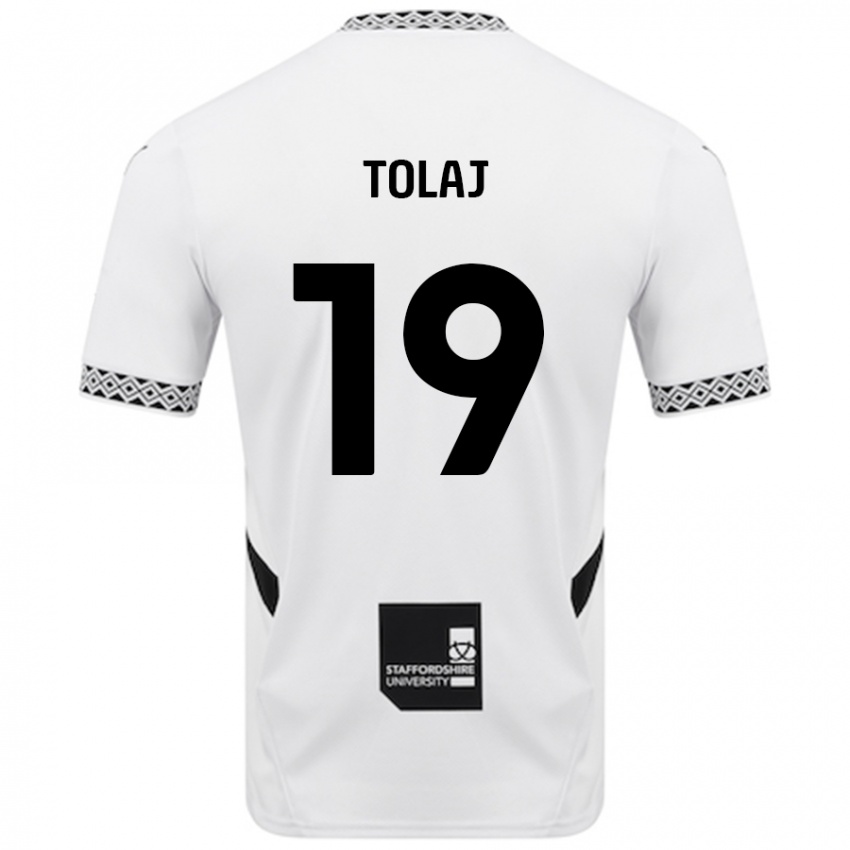 Femme Maillot Lorent Tolaj #19 Blanc Tenues Domicile 2024/25 T-Shirt Belgique