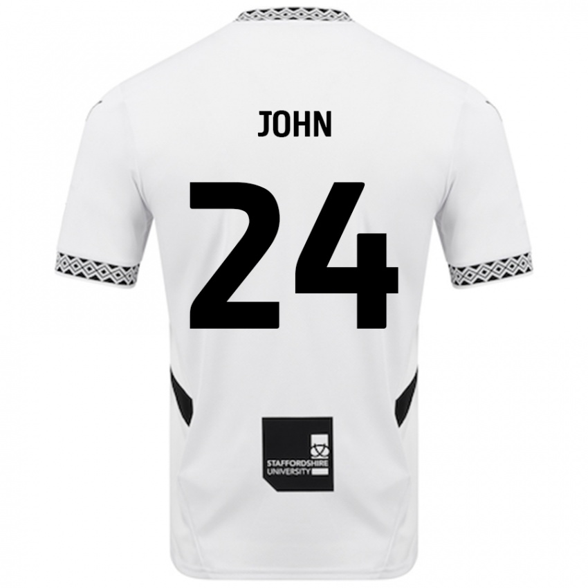 Femme Maillot Kyle John #24 Blanc Tenues Domicile 2024/25 T-Shirt Belgique