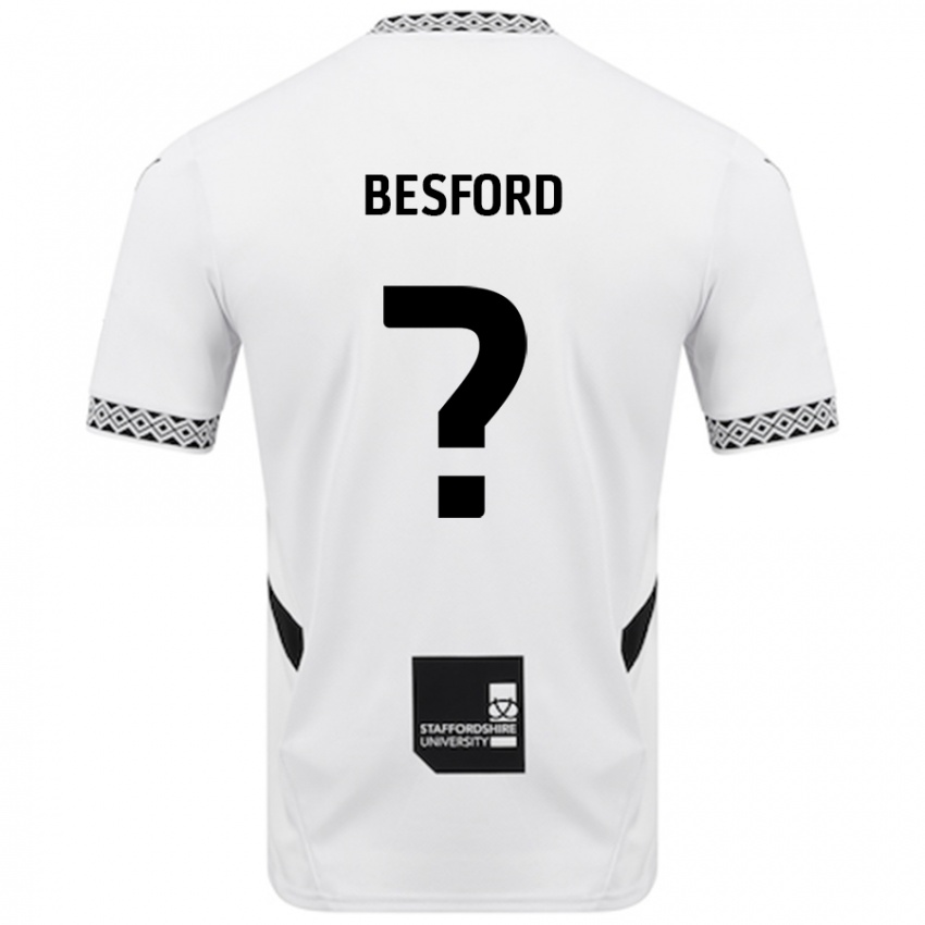 Femme Maillot Callum Besford #0 Blanc Tenues Domicile 2024/25 T-Shirt Belgique