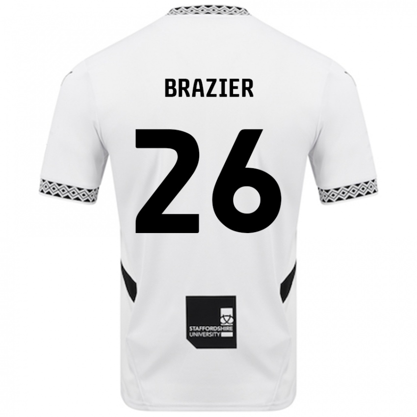 Femme Maillot Liam Brazier #26 Blanc Tenues Domicile 2024/25 T-Shirt Belgique