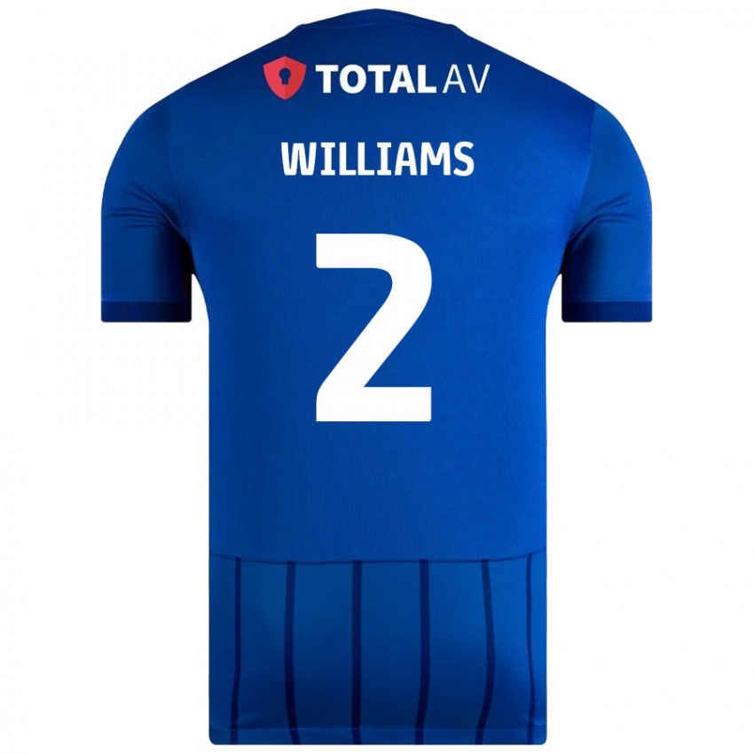 Femme Maillot Jordan Williams #2 Bleu Tenues Domicile 2024/25 T-Shirt Belgique