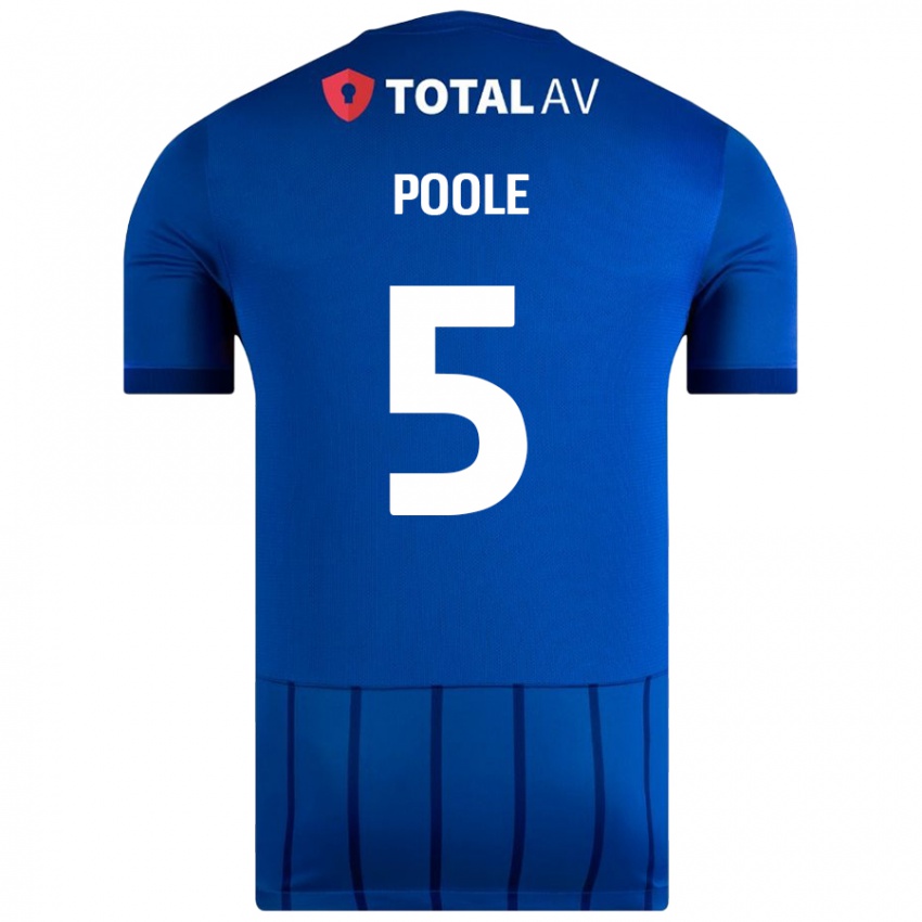 Femme Maillot Regan Poole #5 Bleu Tenues Domicile 2024/25 T-Shirt Belgique